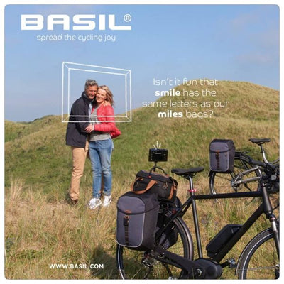 Basil Miles Sacoche double pour vélo, étanche, système Universal Bridge, 34L, noir anthracite