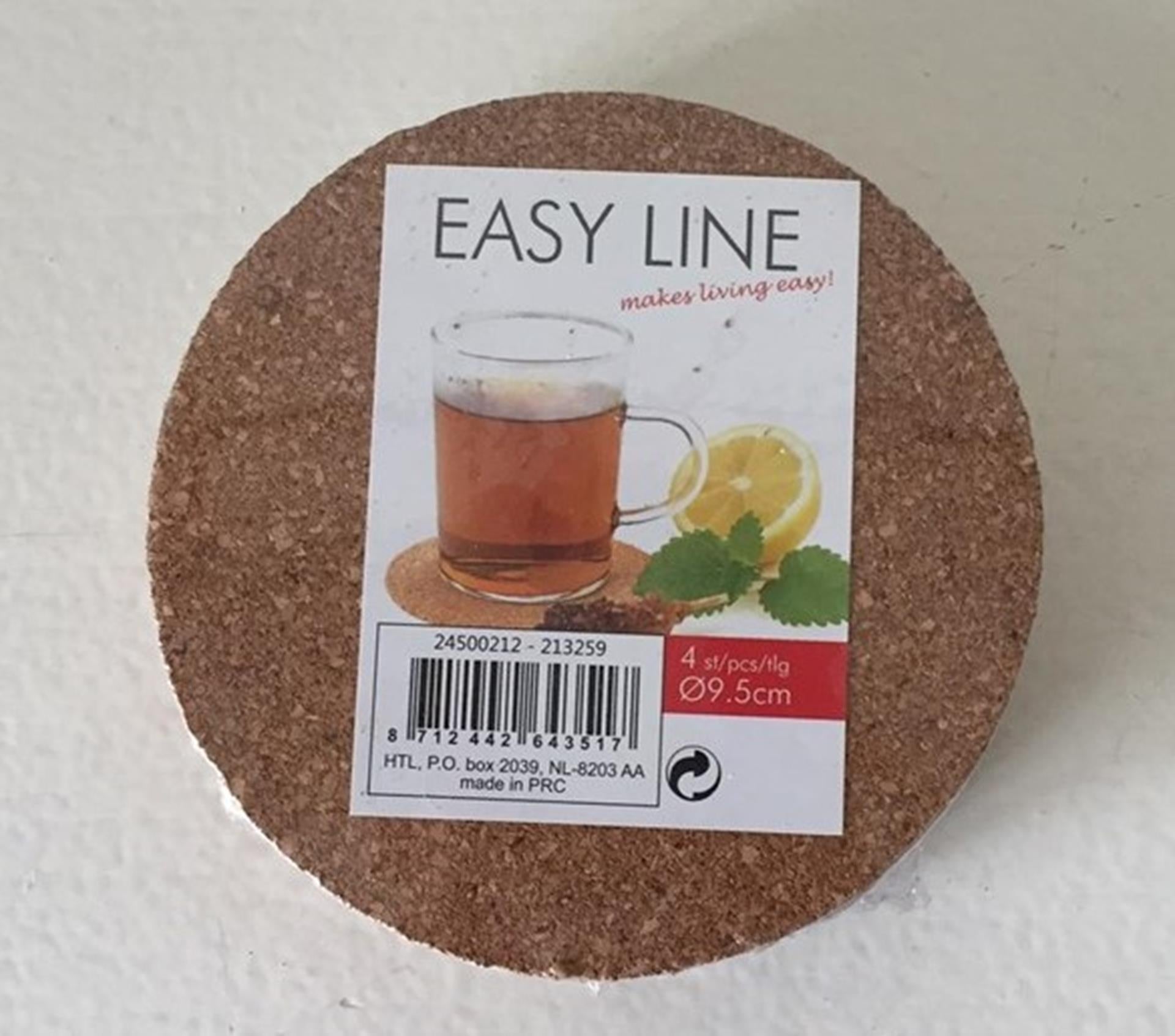 Dessous de verre ustensiles de cuisine en liège 4pcs 9,5 cm