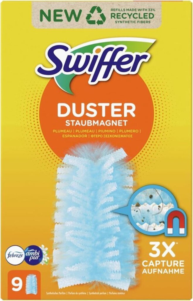 Swiffer Swiffer Duster Trap Lock-Navullingen avec un parfum d'ambi pur 9 pièces