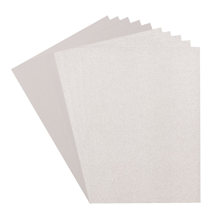 Florence • set papier et papier cartonné pailleté 216g a4 10x souris argent