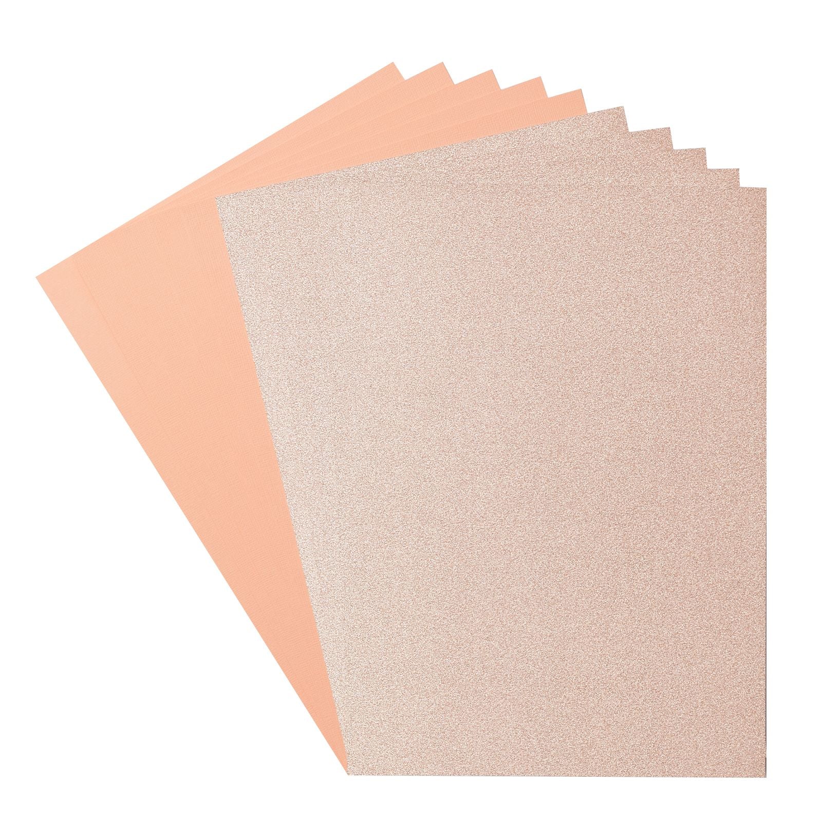 Florence • set papier pailleté et papier cartonné 216g a4 10x sorbet champagne