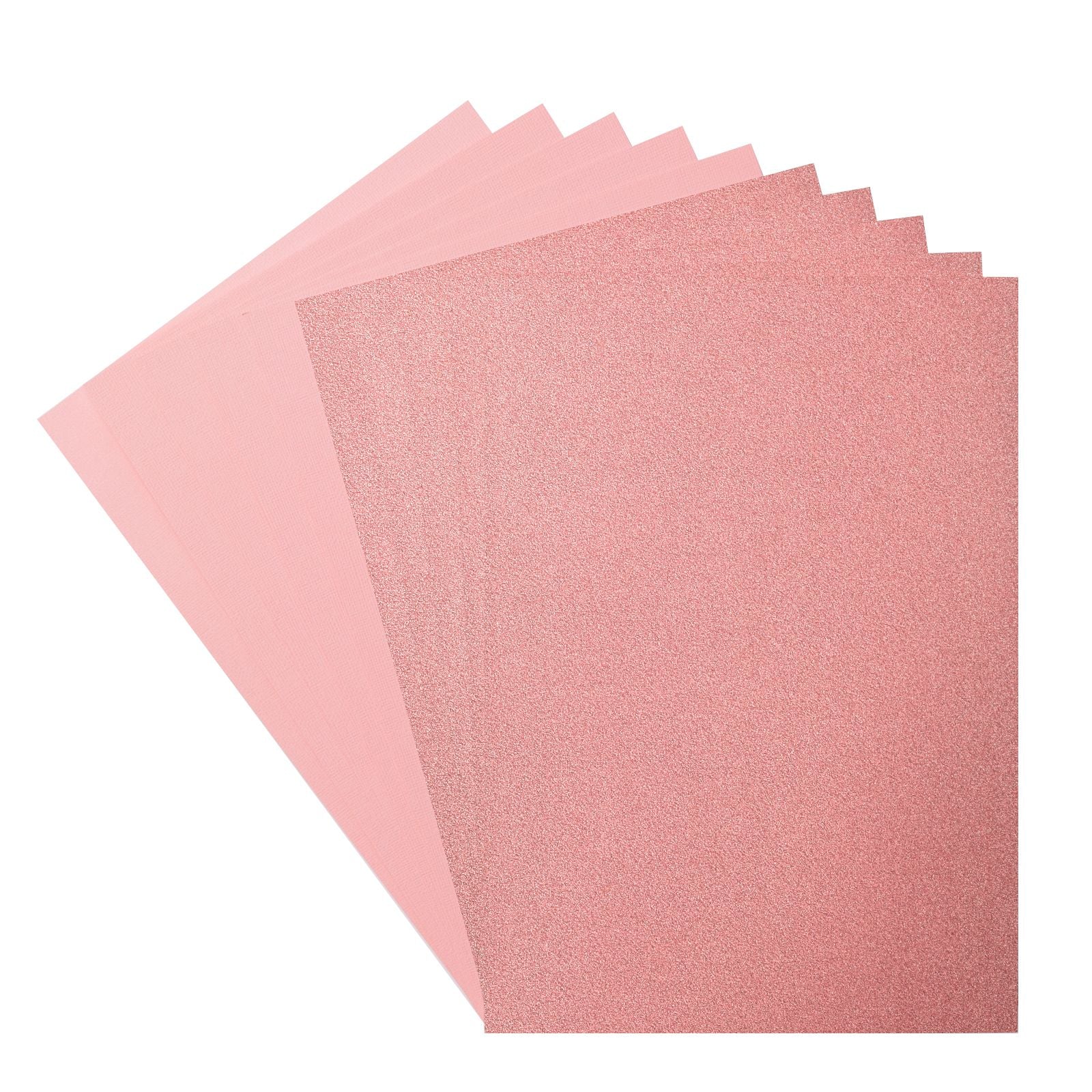 Florence • set papier pailleté et papier cartonné 216g a4 10x rose rose