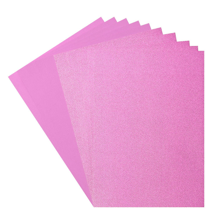 Florence • set papier pailleté et papier cartonné 216g a4 10x hortensia rose clair
