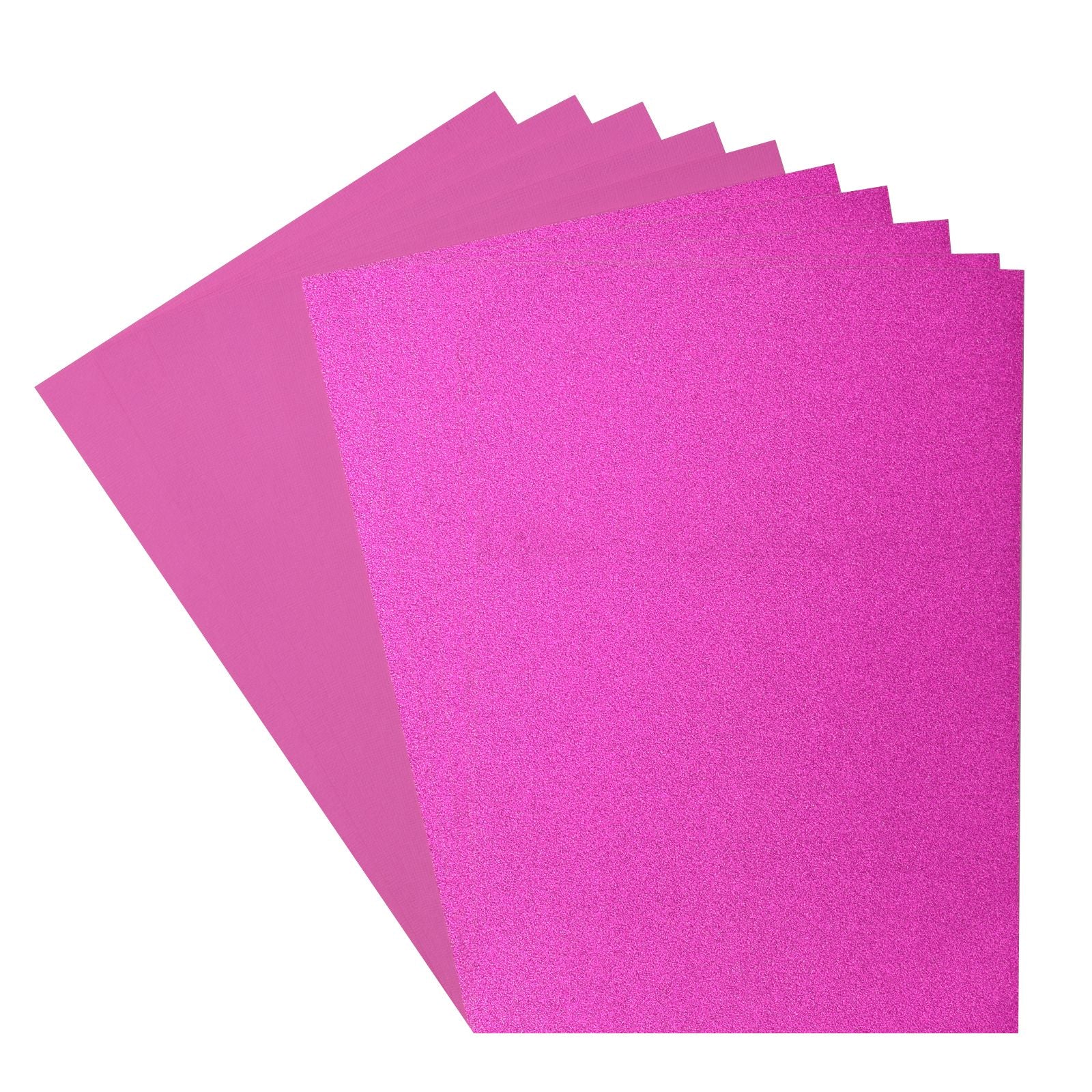 Florence • set papier et papier cartonné pailleté 216g a4 10x rose fuchsia