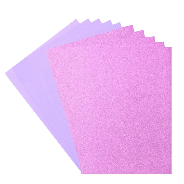 Florence • set papier pailleté et papier cartonné 216g a4 10x jacinthe lavande