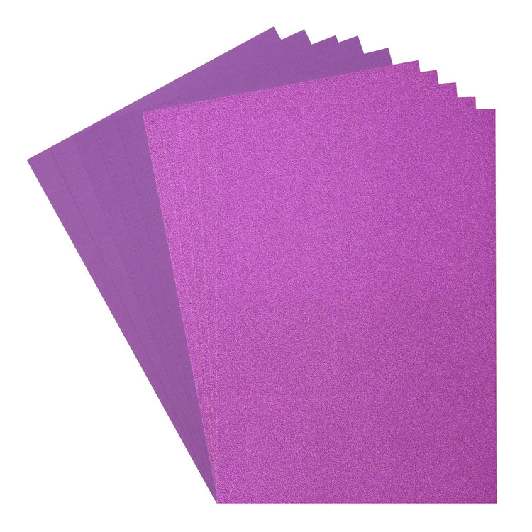 Florence • set papier pailleté et papier cartonné 216g a4 10x violet violet