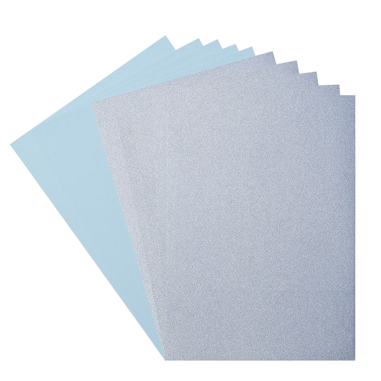 Florence • set papier pailleté et papier cartonné 216g a4 10x bleu clair glacier