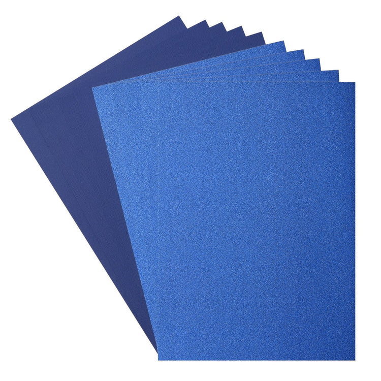Florence • set papier pailleté et papier cartonné 216g a4 10x encre bleue
