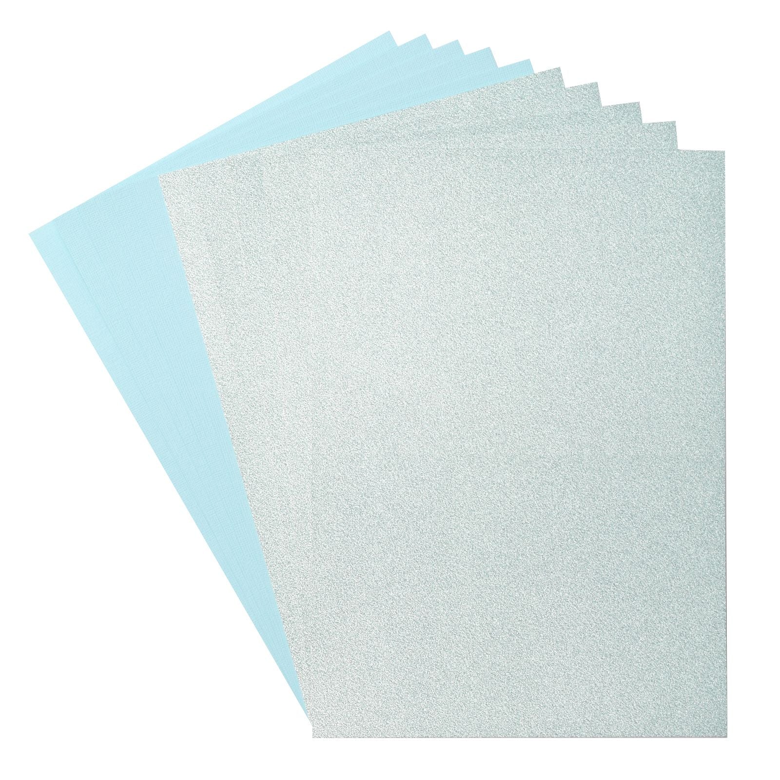 Florence • set papier pailleté et papier cartonné 216g a4 10x aqua océan