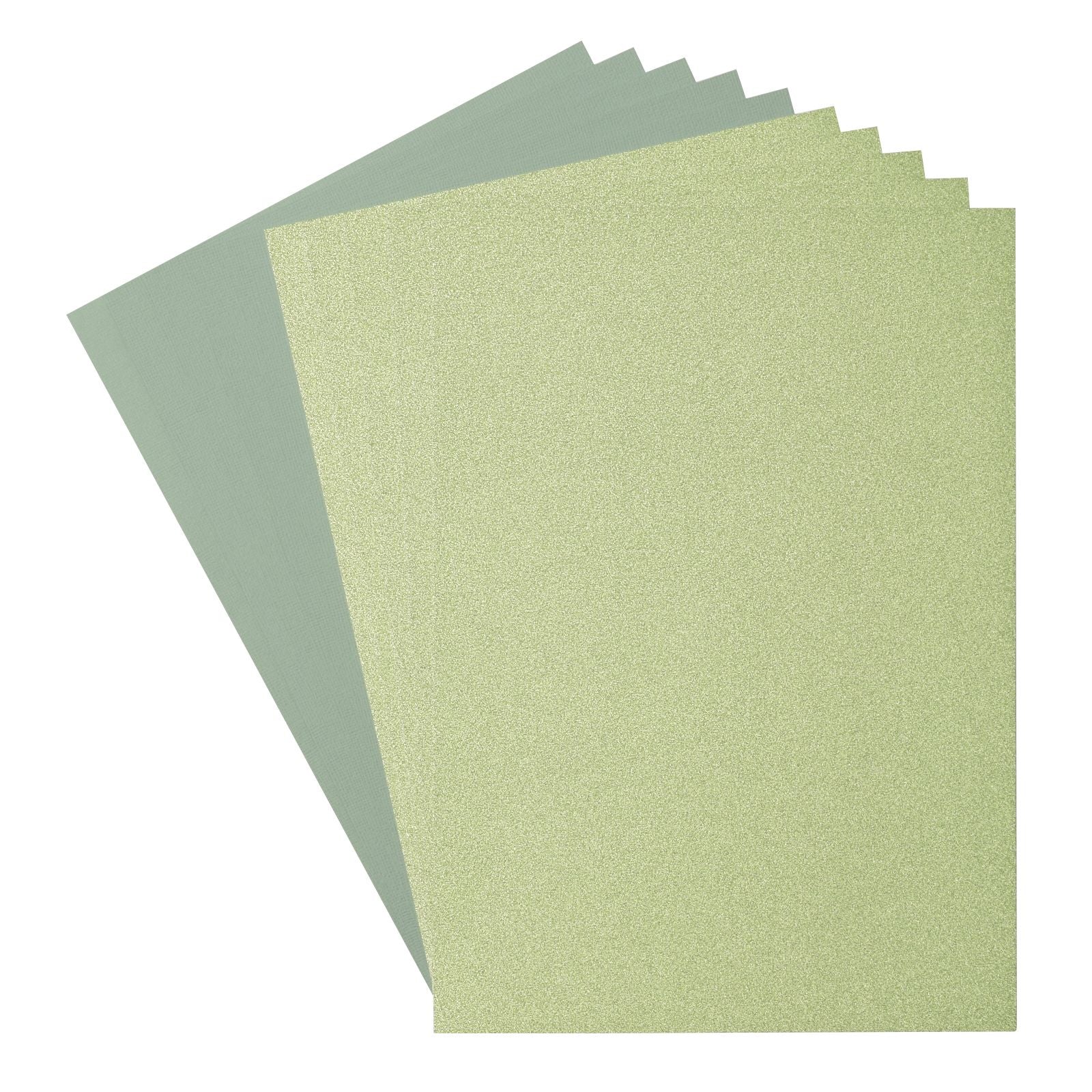 Florence • set papier pailleté et papier cartonné 216g a4 10x iguane vert clair