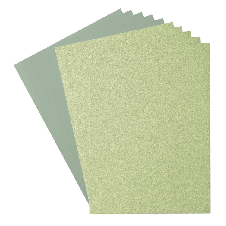 Florence • set papier pailleté et papier cartonné 216g a4 10x iguane vert clair