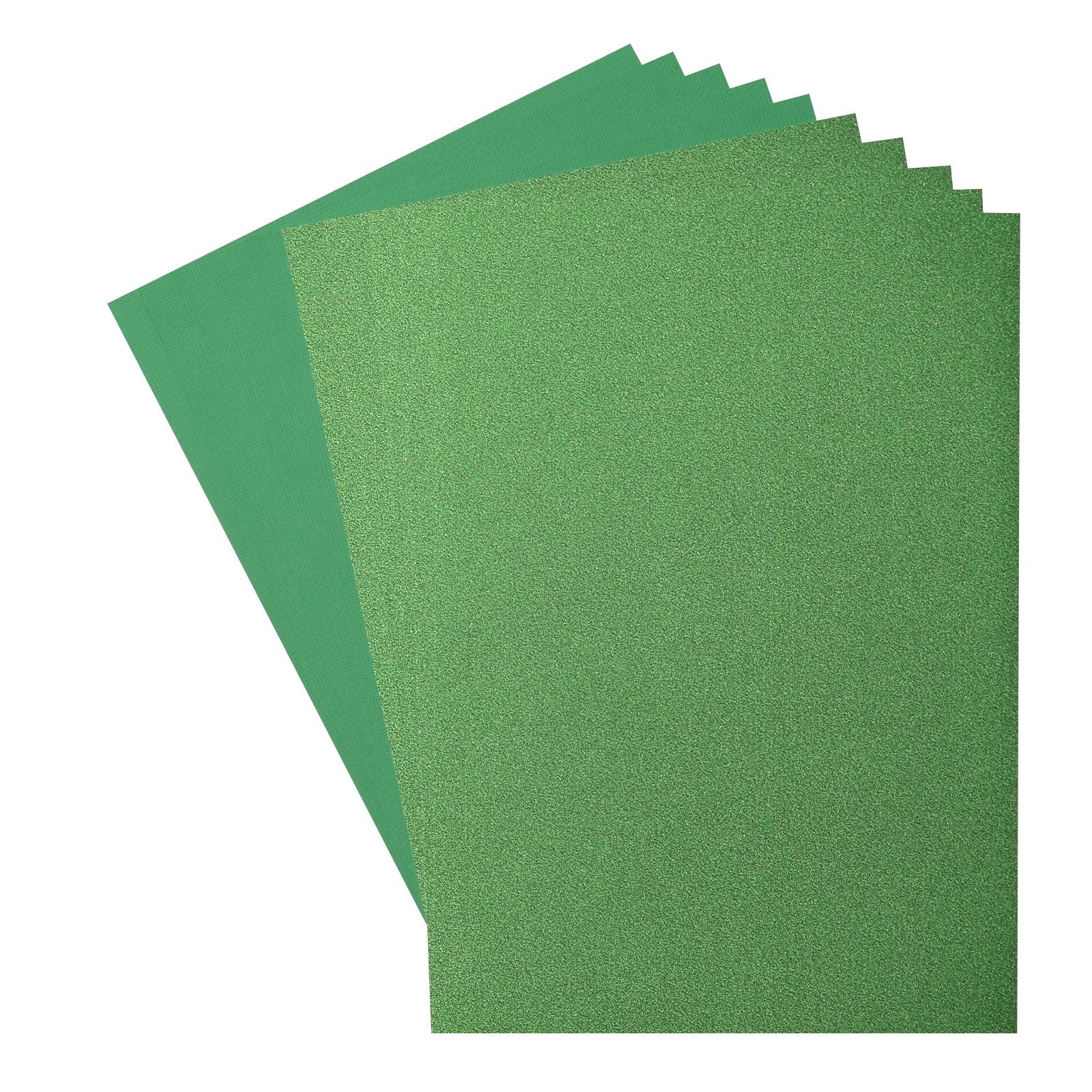 Florence • set papier pailleté et papier cartonné 216g a4 10x houx vert