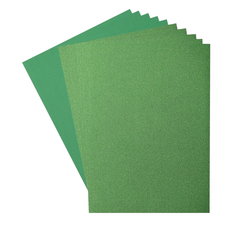 Florence • set papier pailleté et papier cartonné 216g a4 10x houx vert