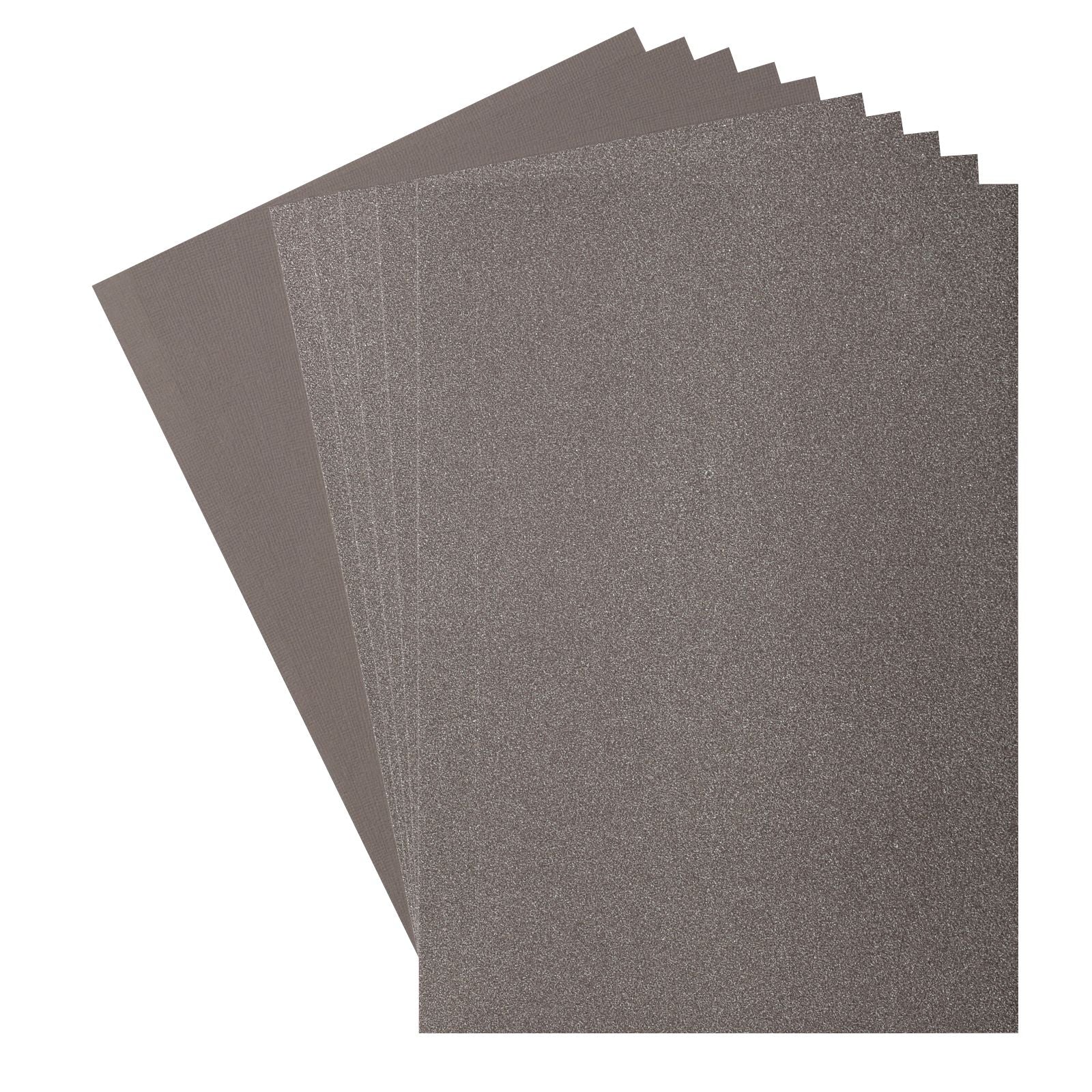 Florence • set papier pailleté et papier cartonné 216g a4 10x béton gris