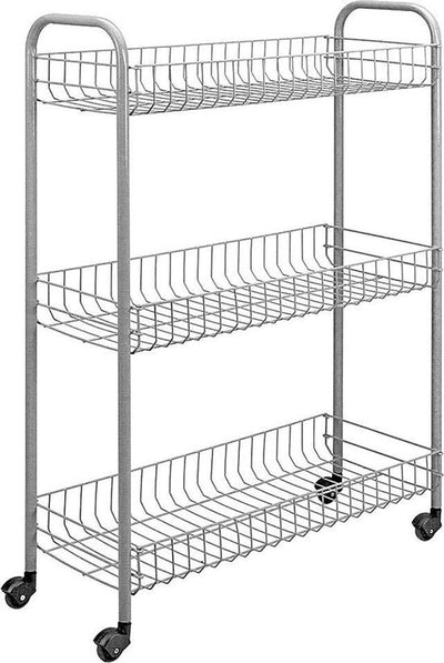 Metaltex Metaltex salle de bain - chariot de cuisine Slim 84x56cm en acier argent