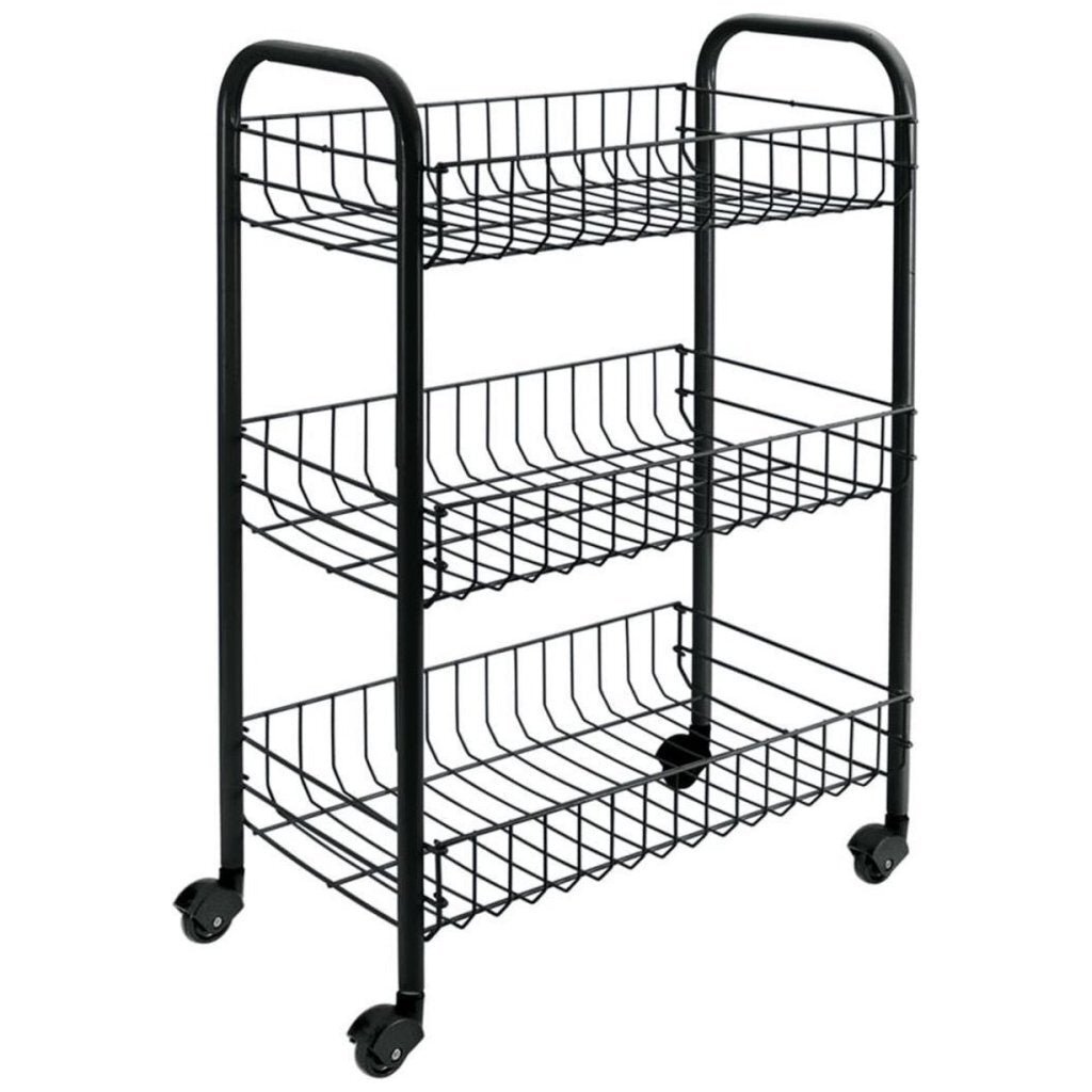Tomado-Metaltex Tomado-Metaltex Siena Kitchen chariot avec roues 41x23x63 cm noir