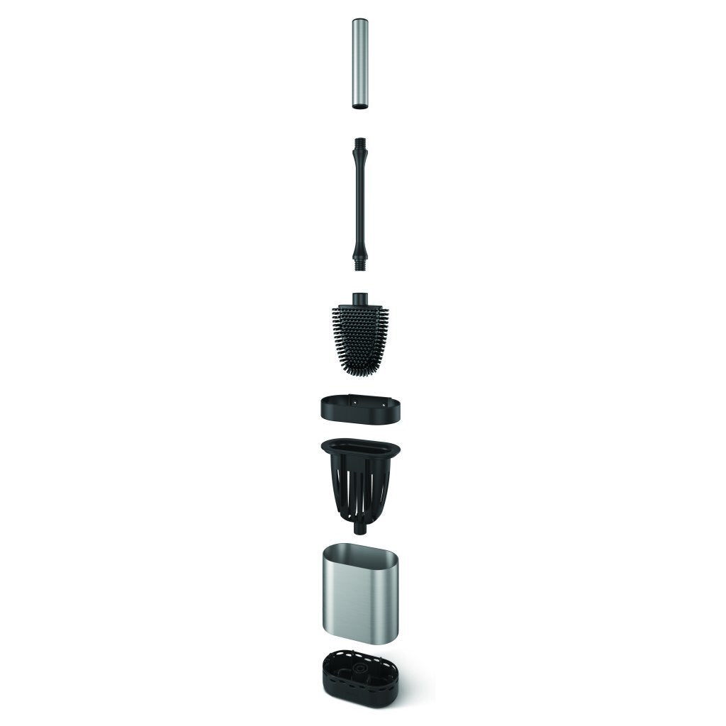 Metaltex Metaltex Cleany Toilet Brush + support 13x8x47 cm en acier inoxydable noir