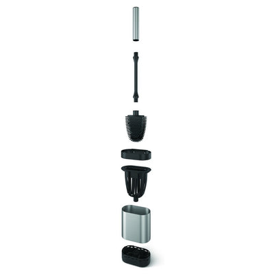 Metaltex Metaltex Cleany Toilet Brush + support 13x8x47 cm en acier inoxydable noir