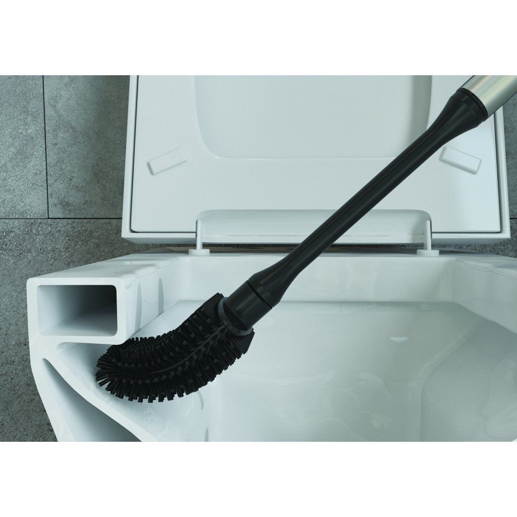 Metaltex Metaltex Cleany Toilet Brush + support 13x8x47 cm en acier inoxydable noir
