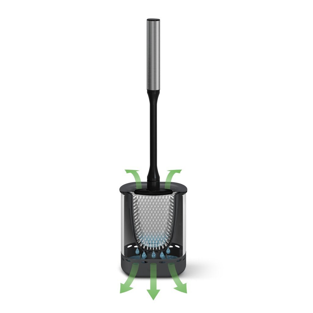 Metaltex Metaltex Cleany Toilet Brush + support 13x8x47 cm en acier inoxydable noir