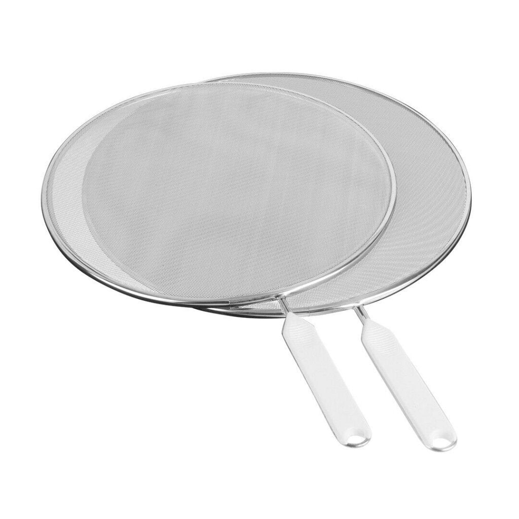 Metaltex Metaltex Écran antipate 26 + 29 cm Handle blanche en acier inoxydable