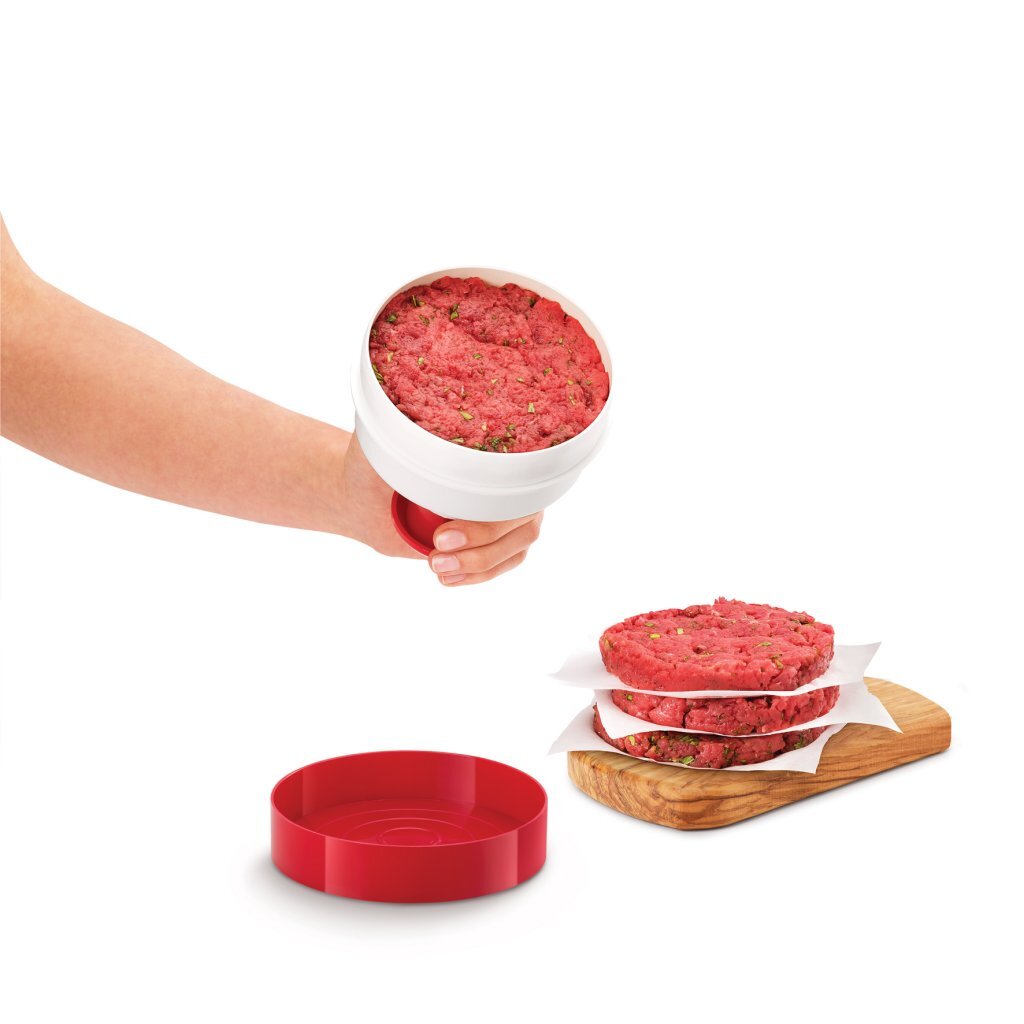 Metaltex Metaltex Kitchen Aiders Hamburgerpers 11 cm Rouge blanc
