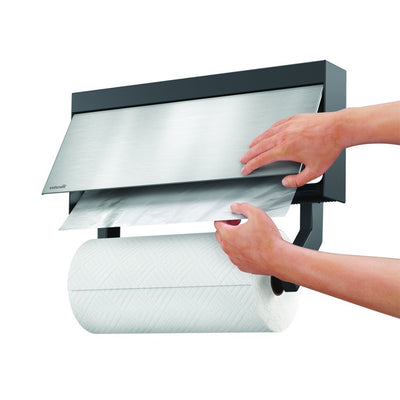 Metaltex Metaltex Kitchen Aiders Tango Kitchen Roll Solder Aid de coupe 38x6x17 cm Gris en acier inoxydable