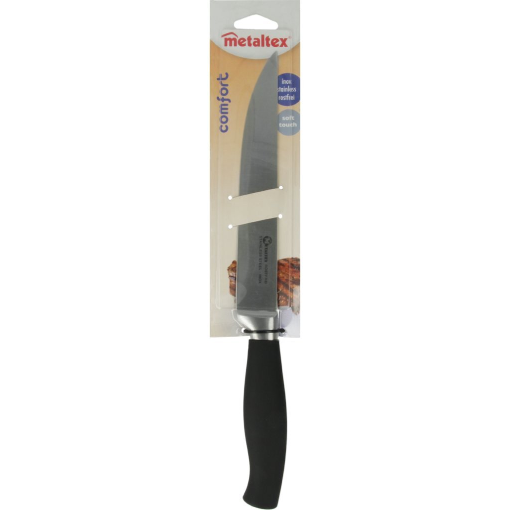 Metaltex Metaltex Comfort Meat Couteau de viande 33 cm en acier inoxydable noir