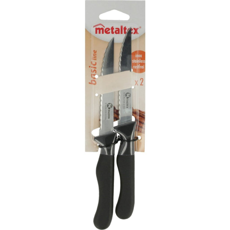 Metaltex Metaltex Steak Ligne Steak Couteaux 2 pièces en acier inoxydable noir