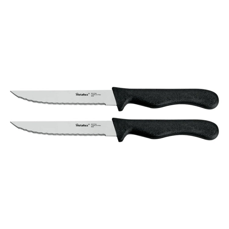 Metaltex Metaltex Steak Ligne Steak Couteaux 2 pièces en acier inoxydable noir