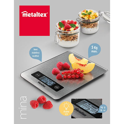 Metaltex Metaltex Kitchen Aiders Mina Digital Kitchen Scale en acier inoxydable