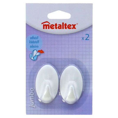 Metaltex Metaltex Crochets adhésifs ovales 2 morceaux de blanc