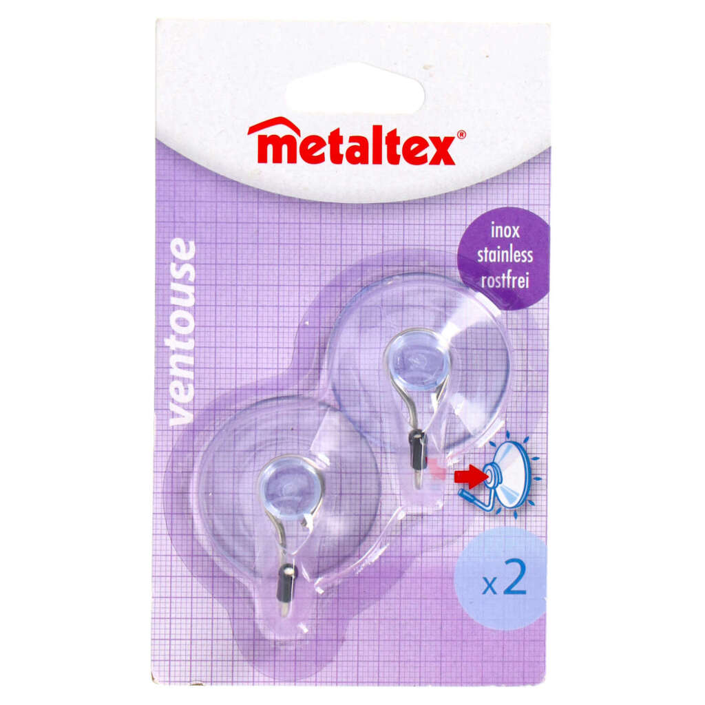 Metaltex Metaltex Crochets avec aspiration 2 pièces