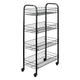 Tomado-Metaltex Tomado-Metaltex Kitchen Bathroom Rangement Trolley Pise avec 4 paniers noirs