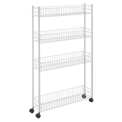 Metaltex Metaltex Fino Rangement de rangement 4 étages 58x16x95 cm blanc
