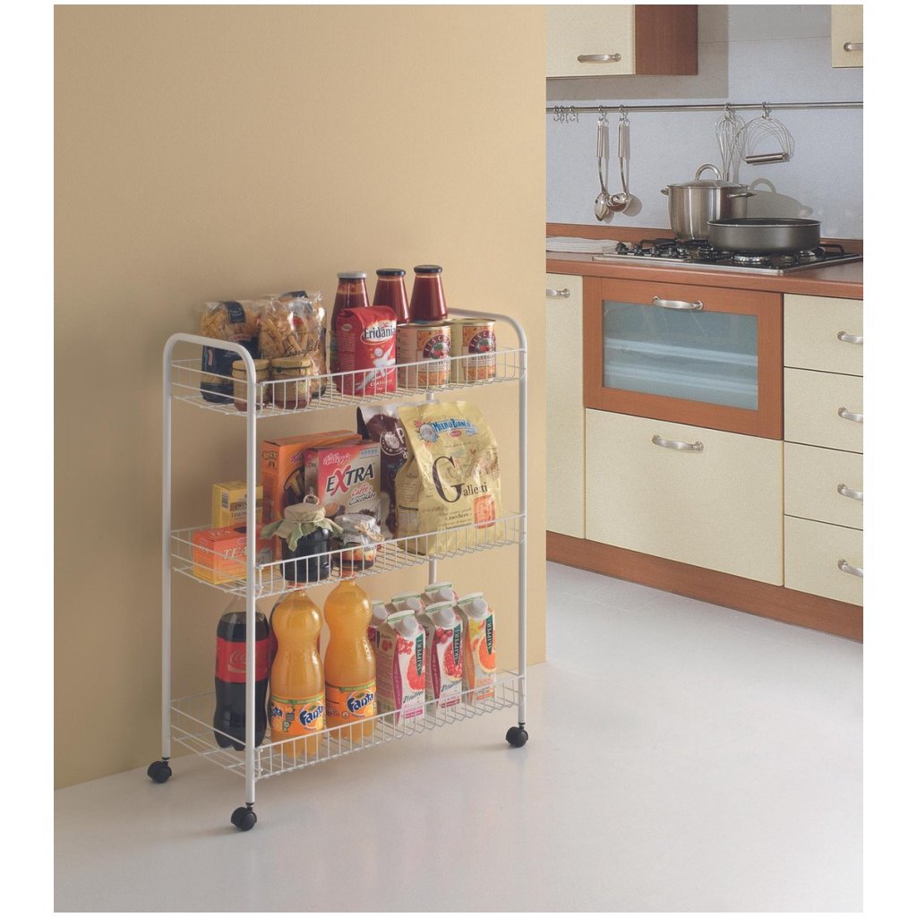 Tomado-Metaltex Tomado-Metaltex Grande Storage Rack sur roues 64x31x84 cm argent