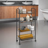 Metaltex Metaltex ascona Trolly avec roues + 4 paniers 41x23x84 cm en métal noir mat