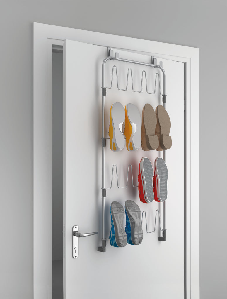 Tomado-Metaltex Tomado-Metaltex au-dessus de la porte Space Saver Chaussures @ par plancher de chaussure pour la porte Silver