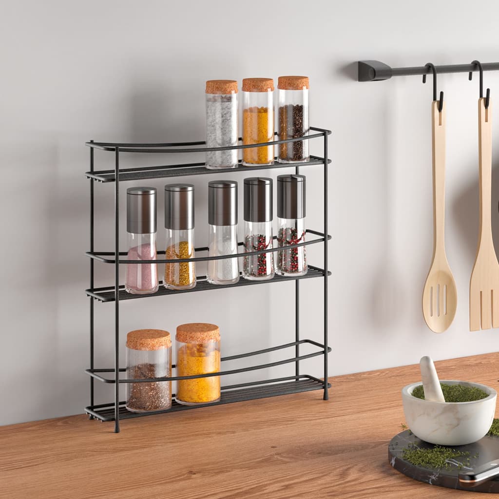 Metaltex Metaltex Kumino Spice Rack 3 étages Matt Black Metal