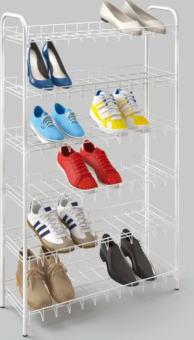 Metaltex Tomado Metaltex Shoe 6 Rack de chaussures blanc 64x23x104 cm 6 étages