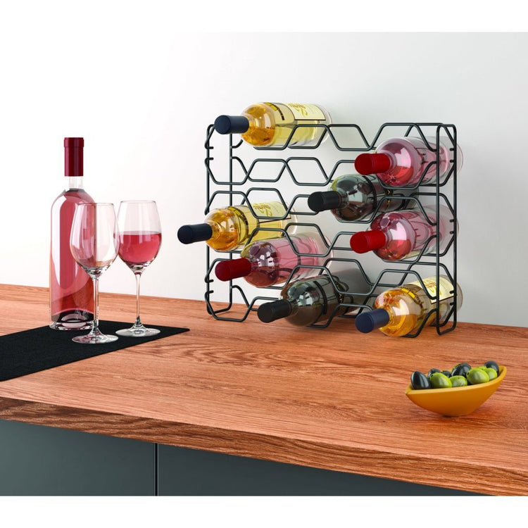 Metaltex Metaltex Bas-Rack Hexagon pour 15 bouteilles 43x12x34 noir