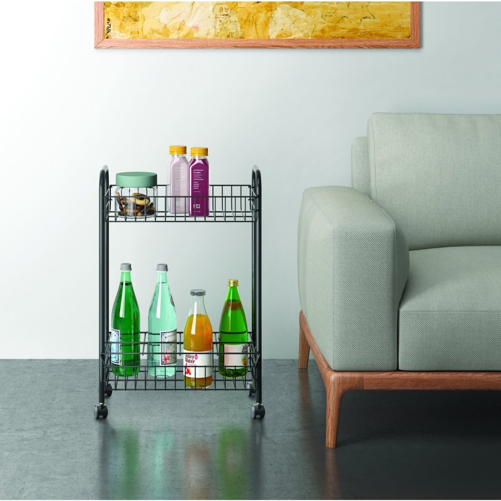 Metaltex Metaltex Belino Lava Trolly + Bottle Holder 23x41x63 Black