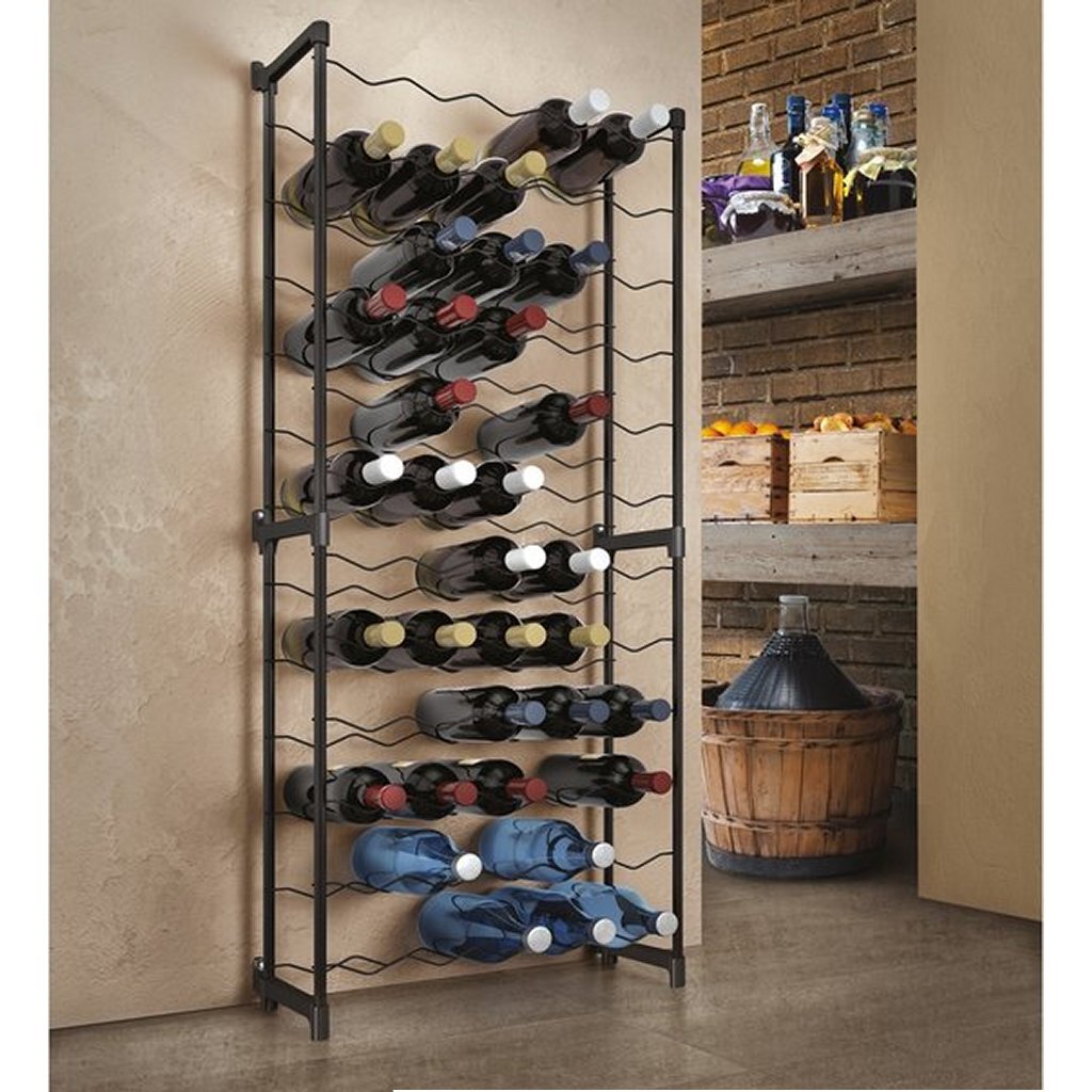 Tomado-Metaltex Tomado-Metaltex Barbera Bas Rack pour 50 bouteilles 108x50x26 cm noir