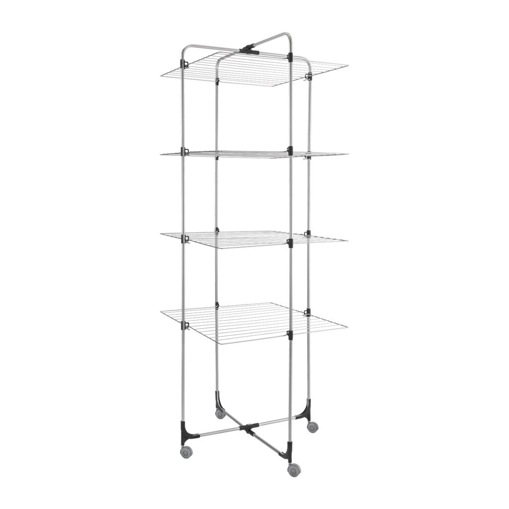 Metaltex aliseo tour de séchage 40 m ligne de séchage 4 étages 76x68x189 cm argent noir