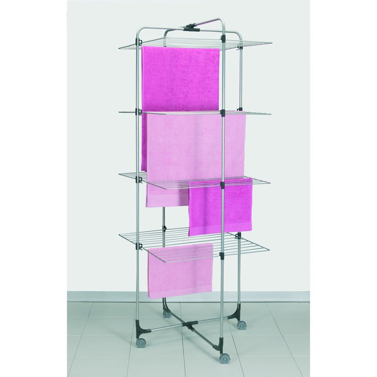 Metaltex aliseo tour de séchage 40 m ligne de séchage 4 étages 76x68x189 cm argent noir