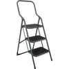 Escaliers ménagers metaltex kappa 3 46x62x136 cm en acier inoxydable gris noir