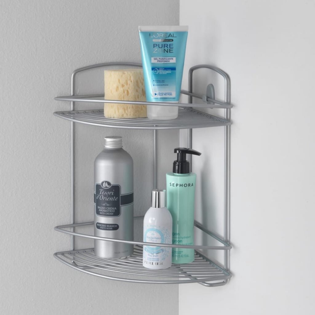 Metaltex Metaltex Onda Salle de salle de bain Rack 2 étages 22x22x35 cm argent