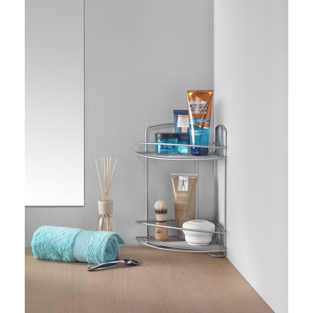 Metaltex Metaltex Onda Salle de salle de bain Rack 2 étages 22x22x35 cm argent