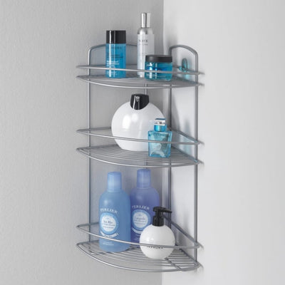 Metaltex Metaltex Onda Corner de salle de bain 3 étages 22x22x53 cm argent