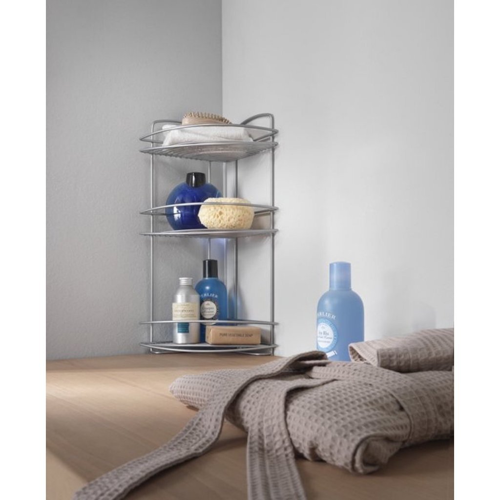 Metaltex Metaltex Onda Corner de salle de bain 3 étages 22x22x53 cm argent